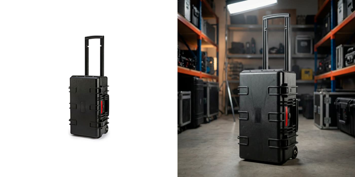 Fotografía de producto maleta con IA para tienda online