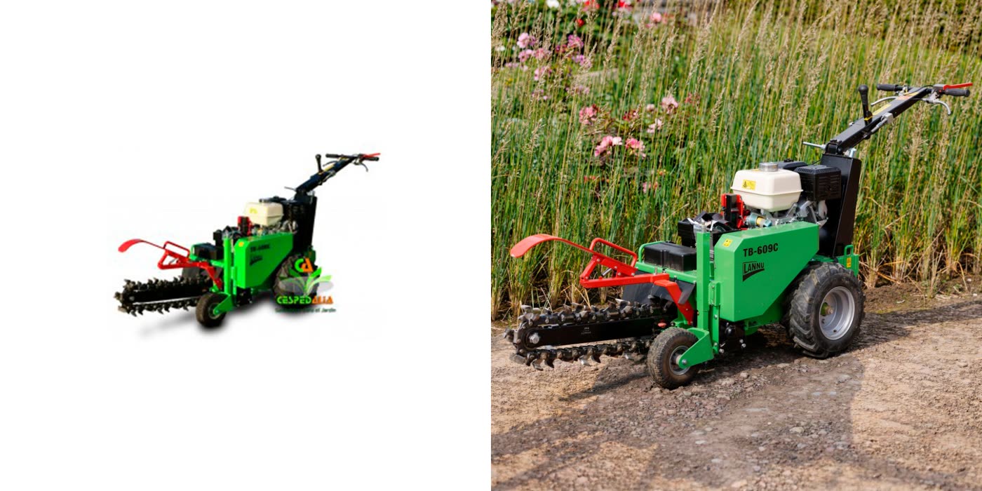 Fotografía de maquinaria zanjadora para catálogo industrial